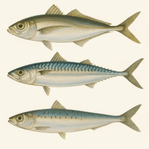 アジ、サバ、イワシのイラスト