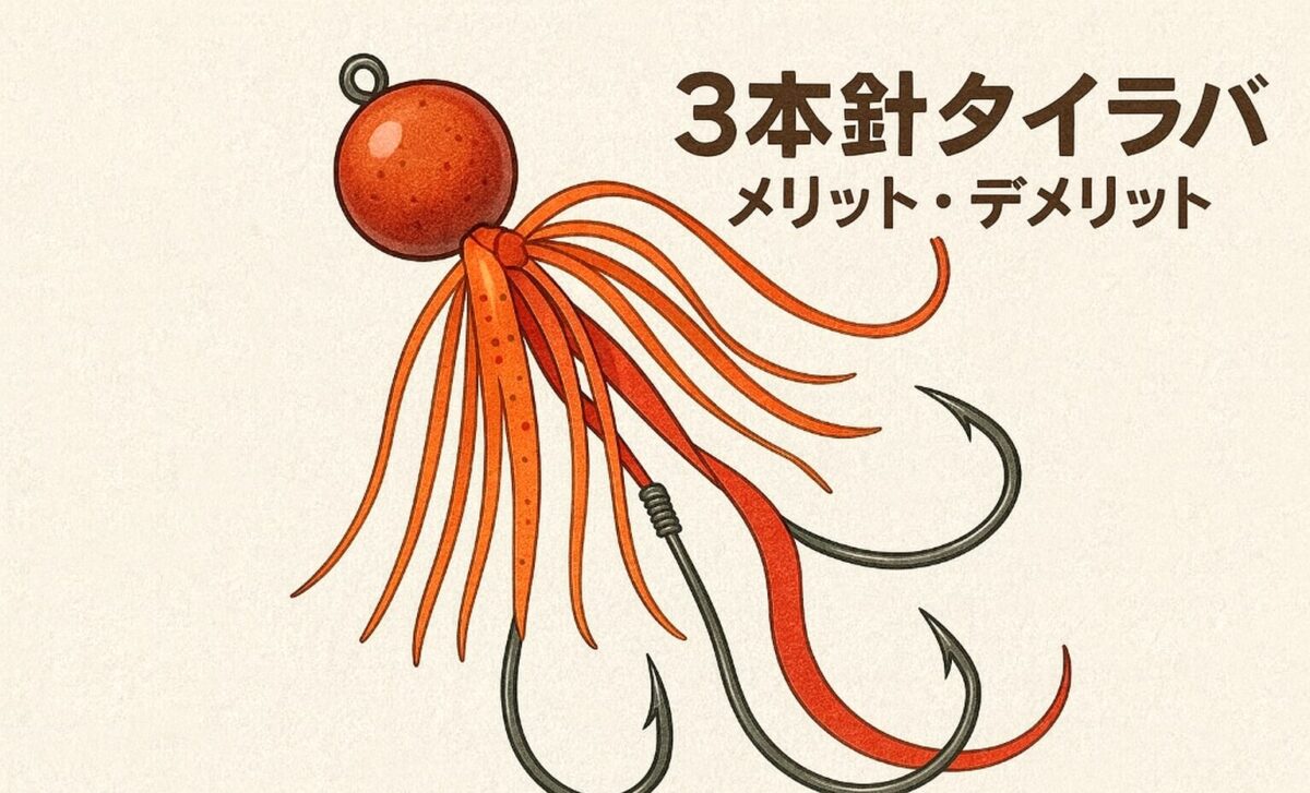 3本針のタイラバのイラスト